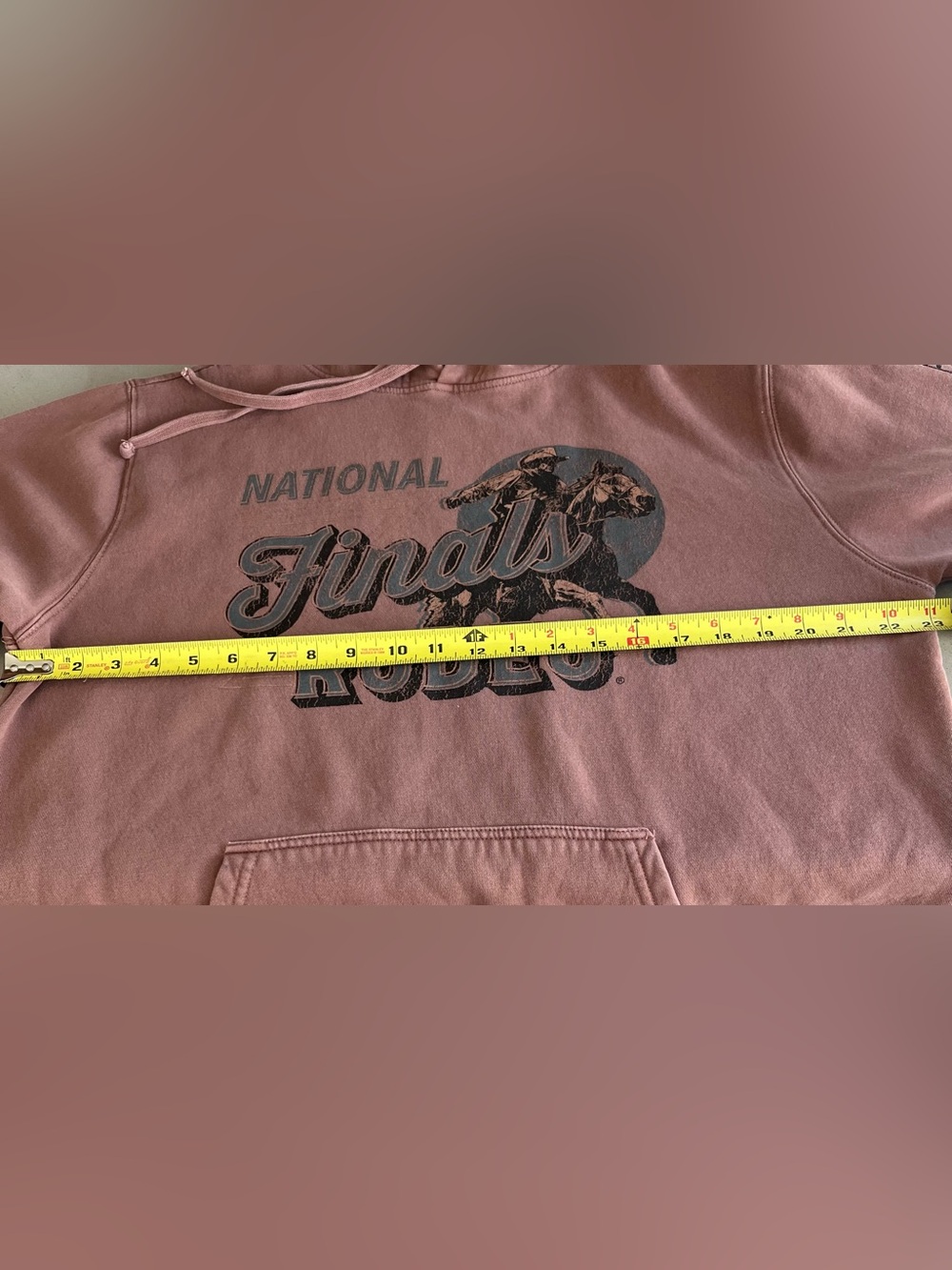 NRA National Finals Rodeo Cowboy Hoodie Sweatshirt Mauve Men’s Size Large - Picture 7 of 9